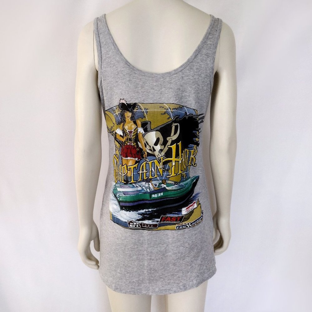 Bella Heather Gray Captain Hook Pinup Soft Lightweight Long Tank